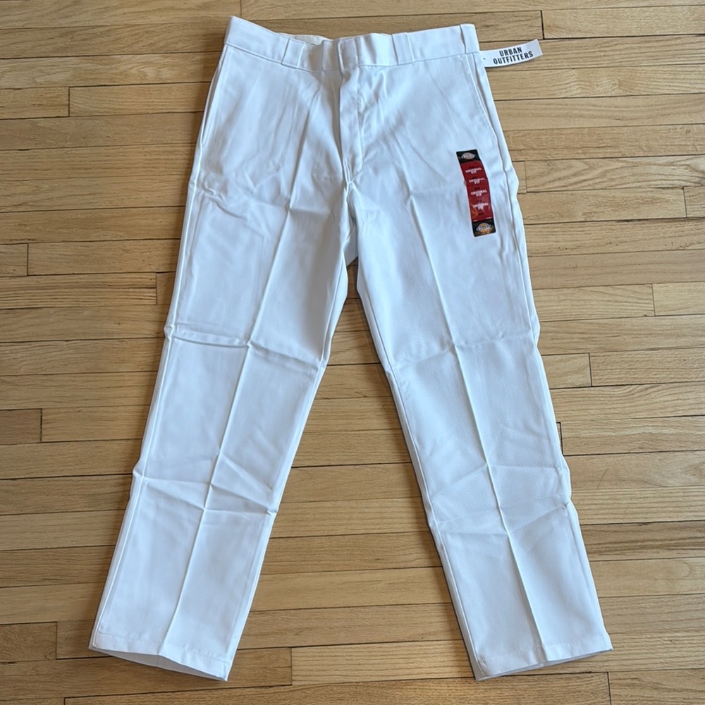 Dickies White Pants with Crisp Straight Leg